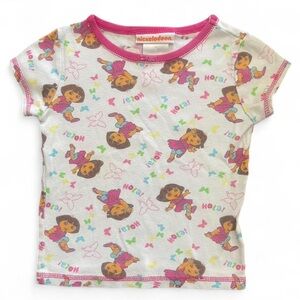Nickelodeon Multicolor Dora the Explorer Short Sleeve pajama Tee 4T Y2K